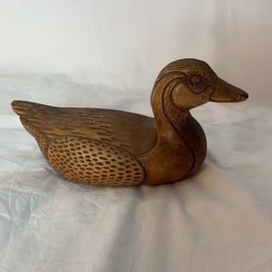 wood carved details duck decoy